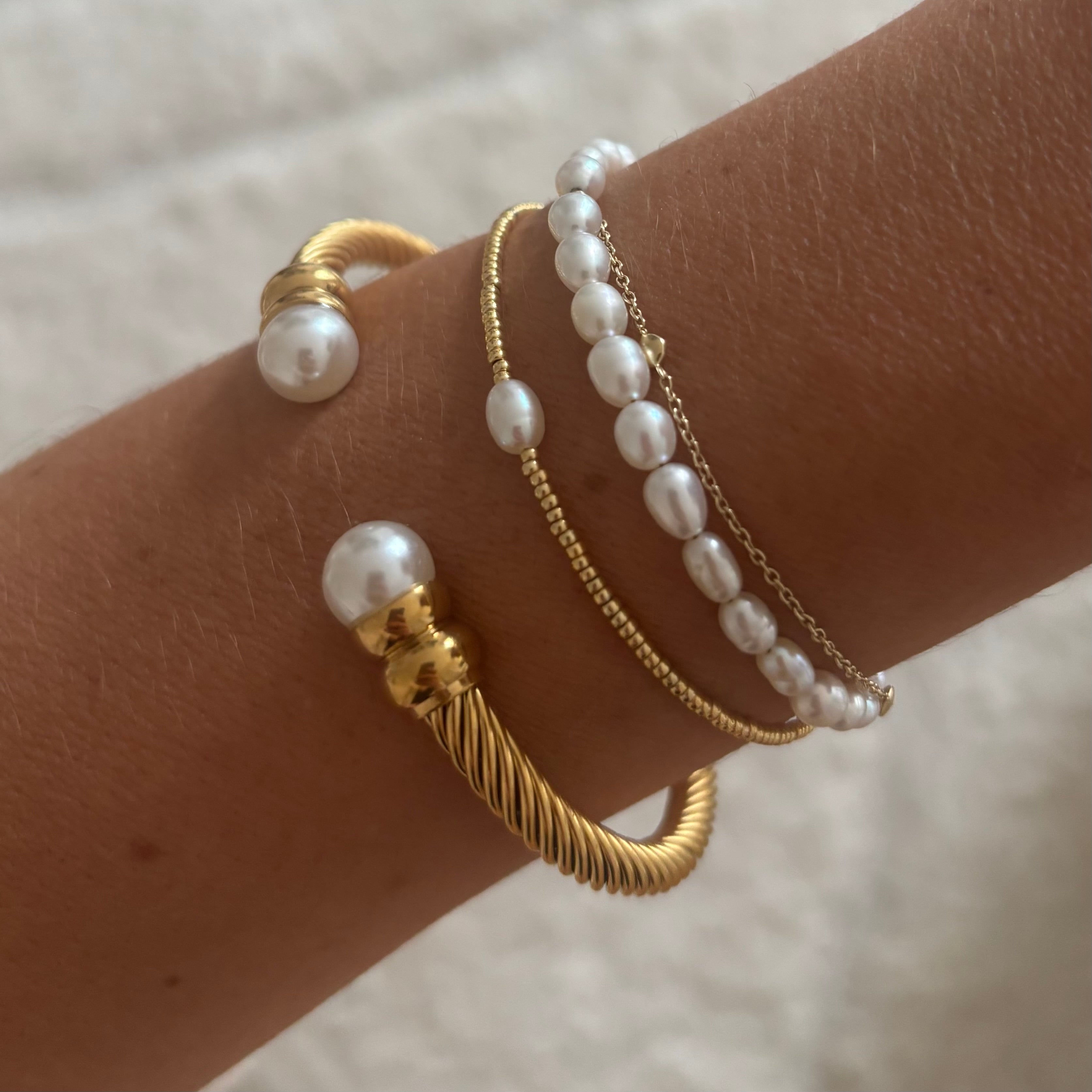 Armreif Golden Pearl von selected by edel weiss