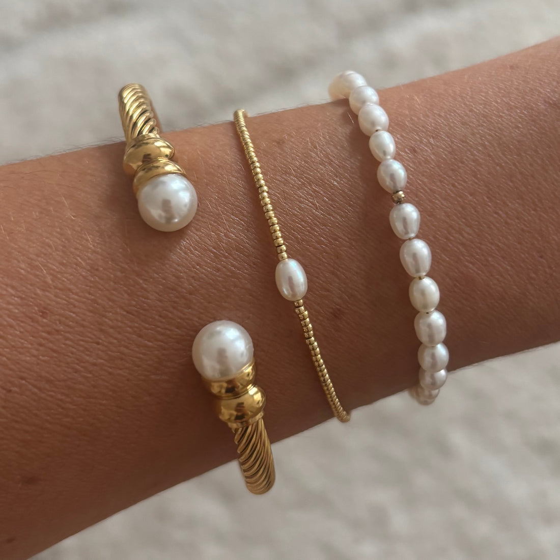 Armreif Golden Pearl von selected by edel weiss