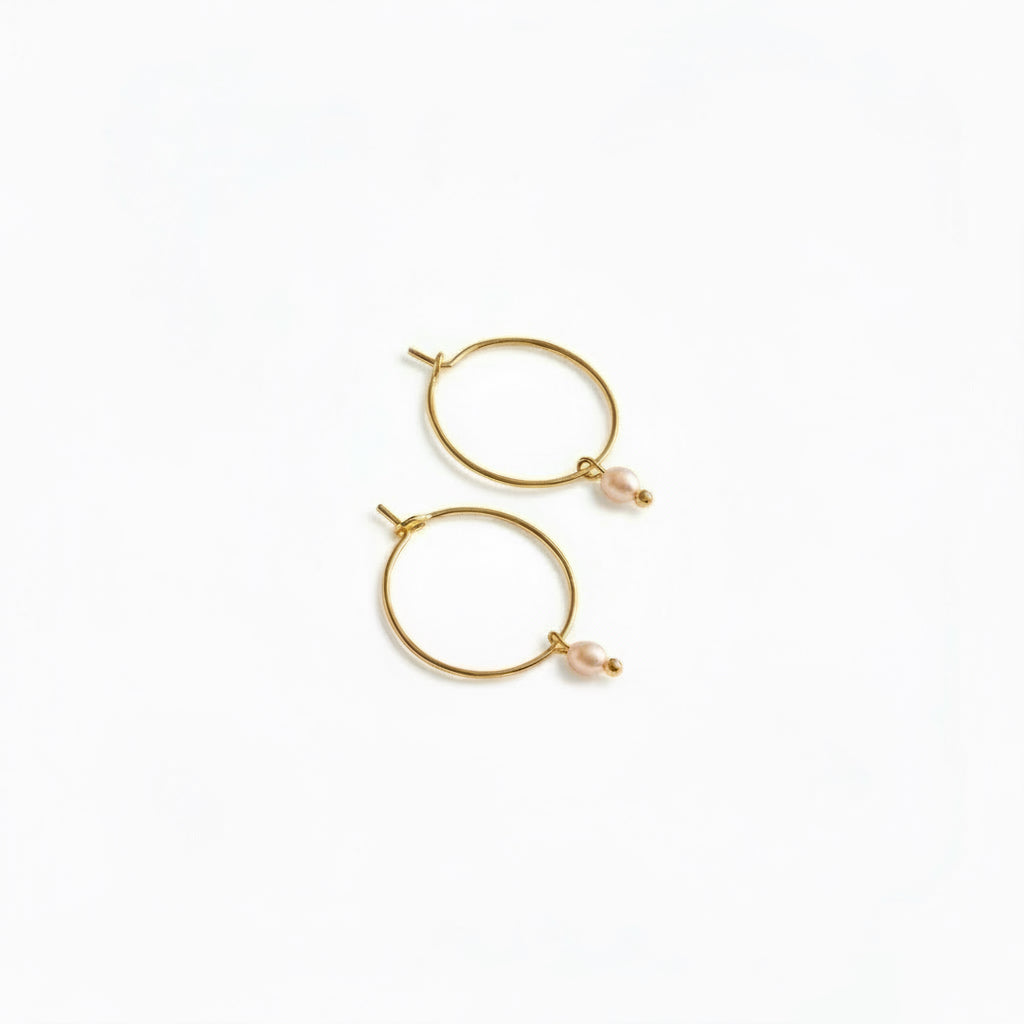 Perlenohrringe mini One blush von edel weiss