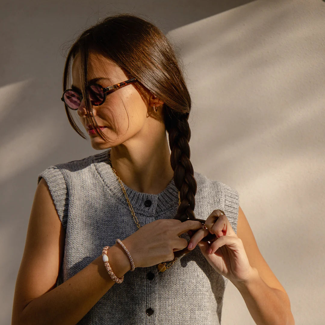 Haargummi Rosegold glitter powder stripe von Kknekki