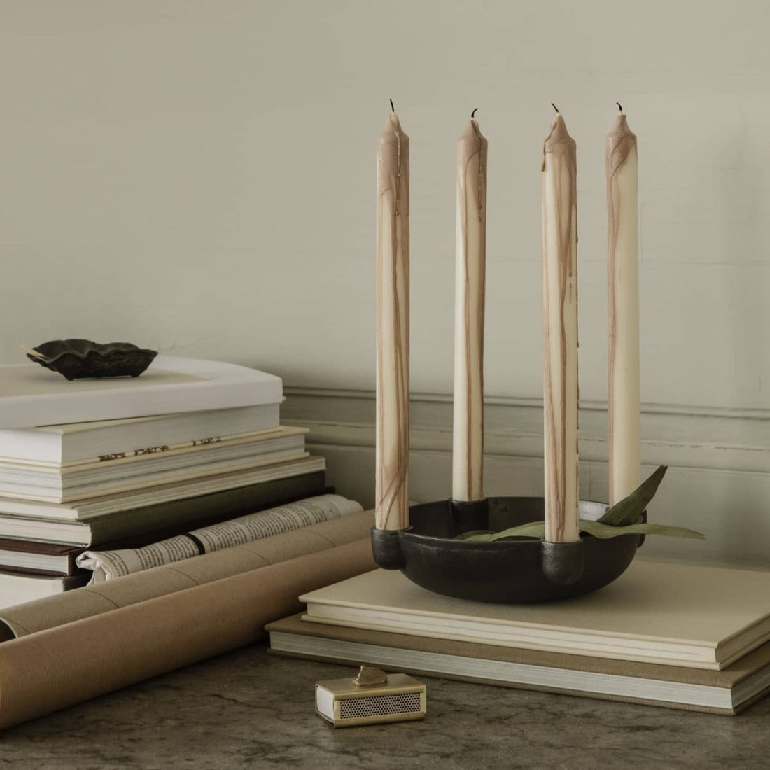 Kerzen Dryp 2erSet (beige) von ferm LIVING edel weiss