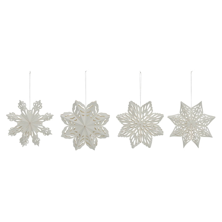Ornamente Snow Flakes von House Doctor edel weiss