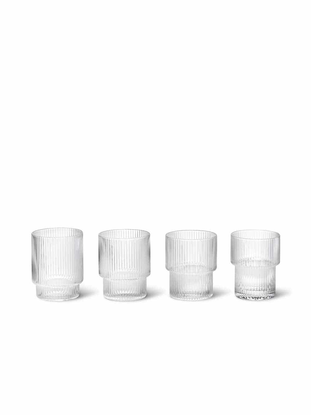 Ripple Glas 4er Set (clear) von ferm LIVING edel weiss