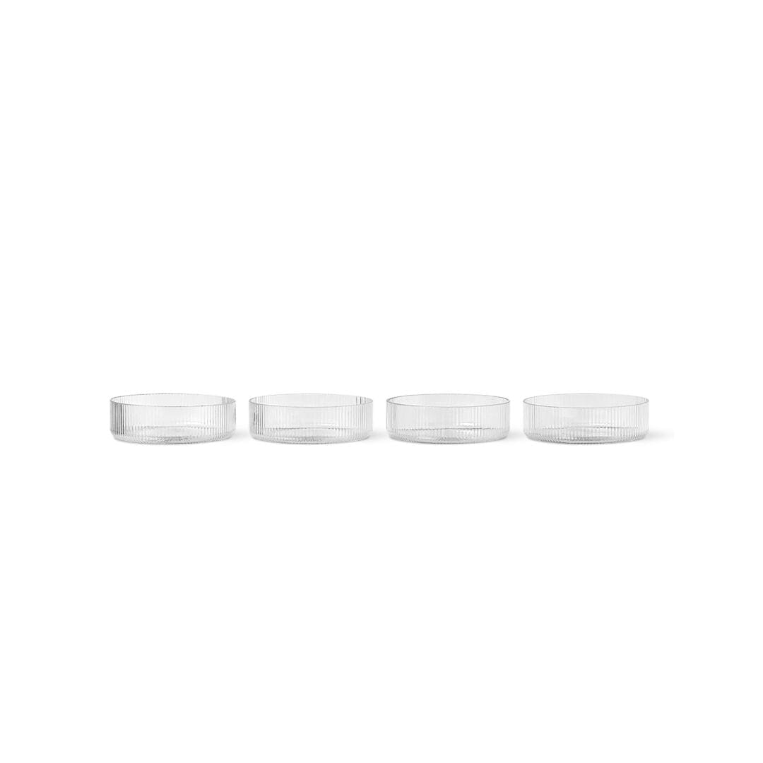 Ripple Servierschalen 4er Set von ferm LIVING edel weiss