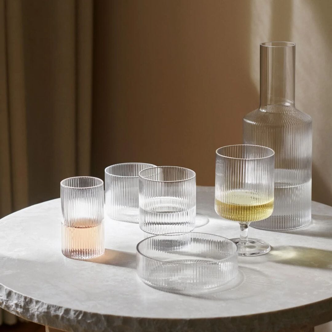 Ripple Servierschalen 4er Set von ferm LIVING edel weiss