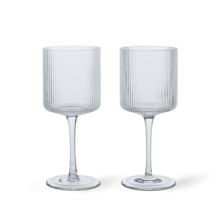 Ripple Weißweingläser 2er Set von ferm Living edel weiss