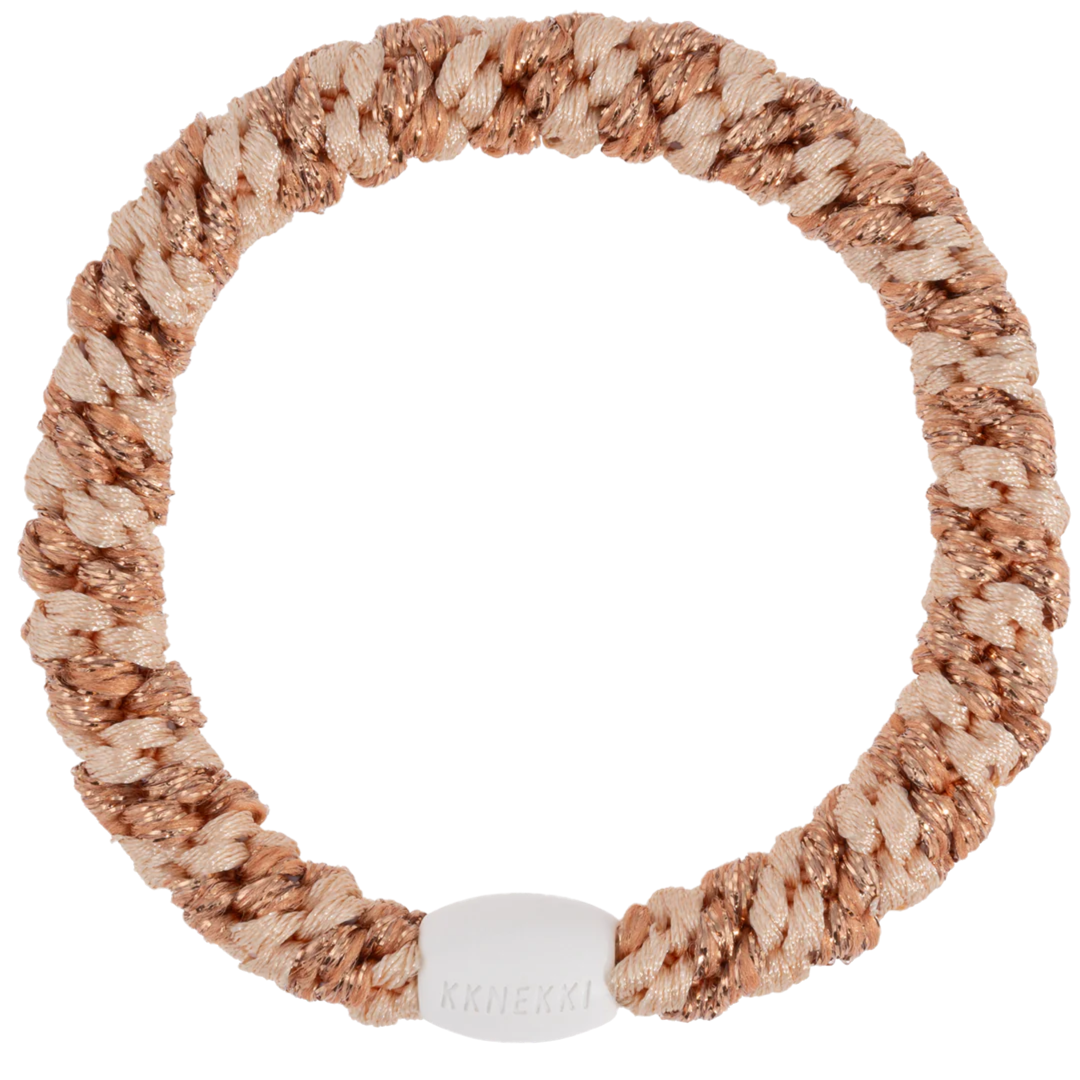 Haargummi Rosegold glitter powder stripe von Kknekki