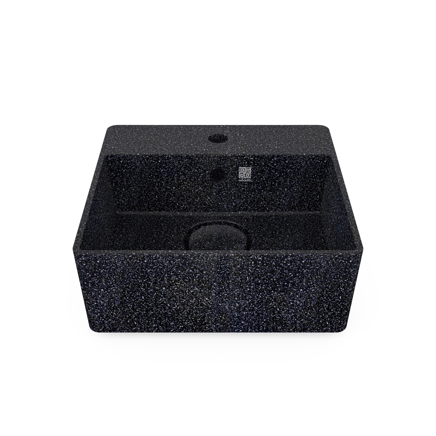 Aufsatzwaschbecken Cube40 (mit Hahnloch) von Woodio edel weiss
