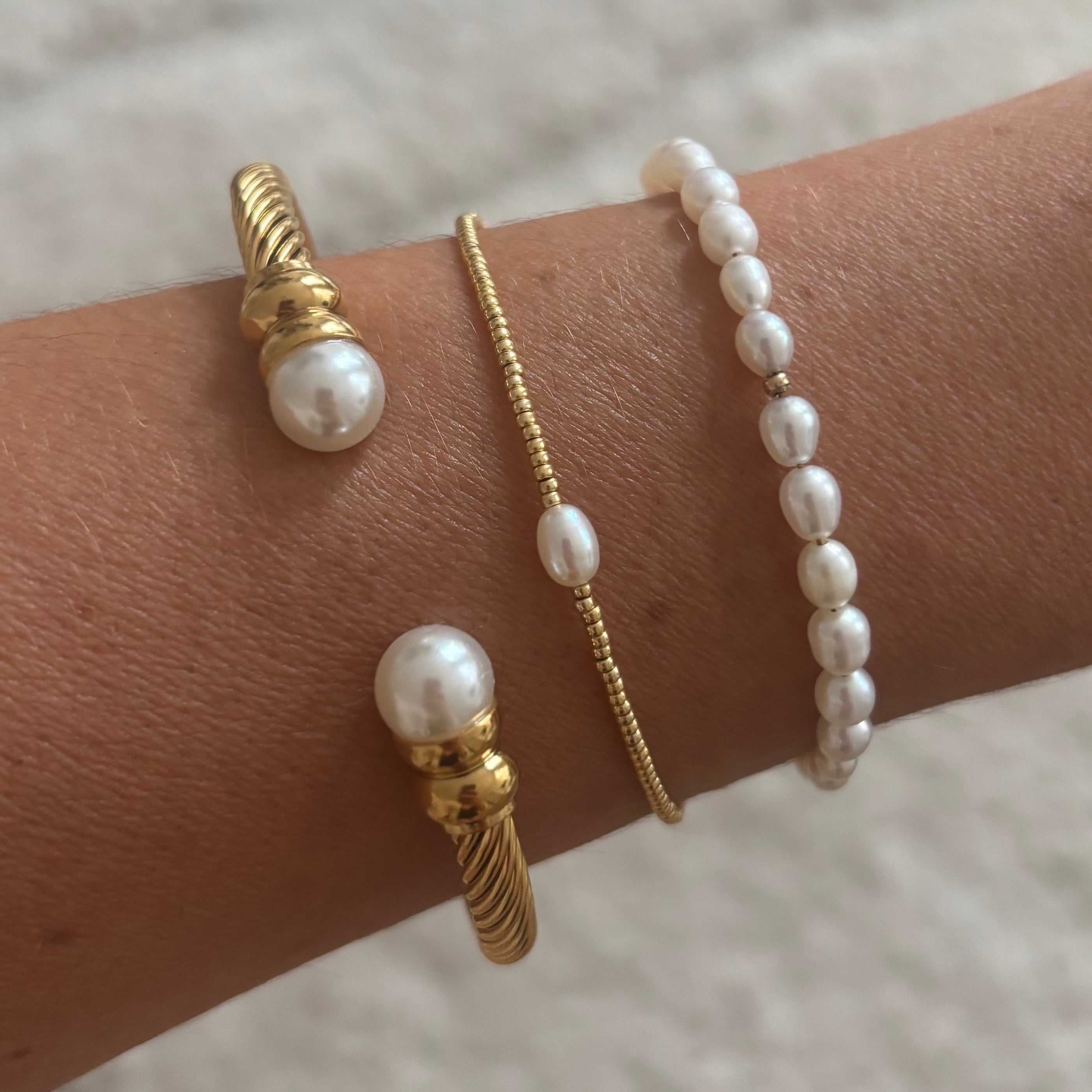 Armreif Golden Pearl von selected by edel weiss