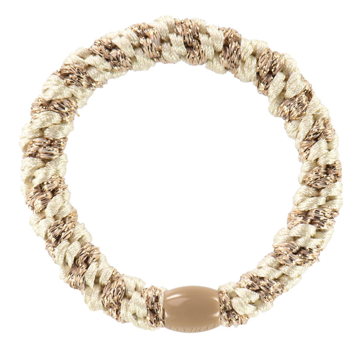 Haargummi ivory-beige - glitter von Kknekki edel weiss