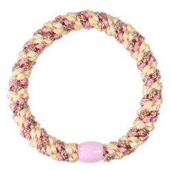 Haargummi pink-yellow-glitter von Kknekki edel weiss