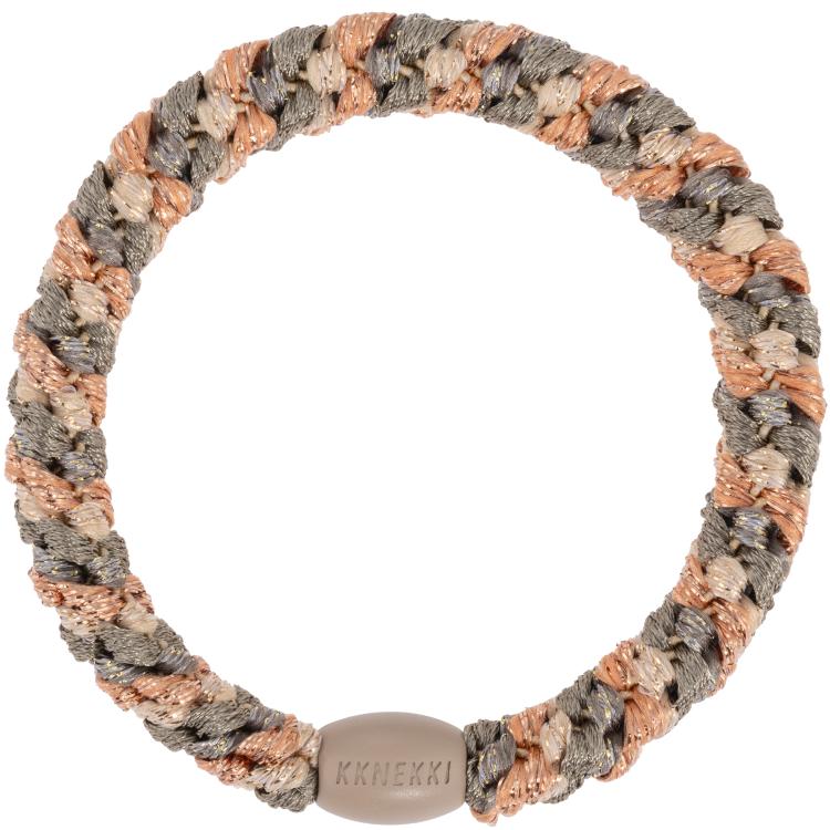 Haargummi Mix rosegold camo glitter von Kknekki
