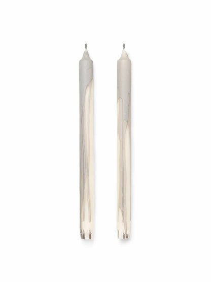 Kerzen Dryp 2erSet (warm grey) von ferm LIVING edel weiss