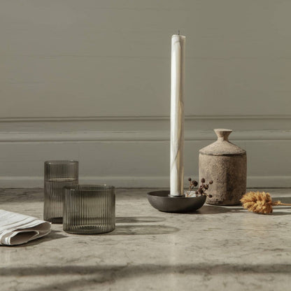 Kerzen Dryp 2erSet (warm grey) von ferm LIVING edel weiss