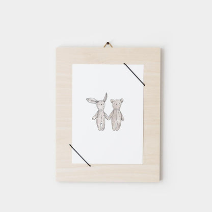 Print Teddy und Hase (A6) von inkylines