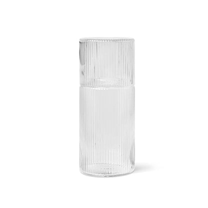Ripple Set Karaffe und Glas von ferm LIVING edel weiss